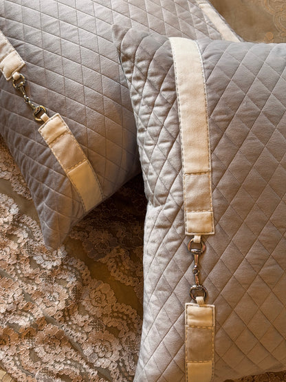 THE GREY DIAMOND BUCKLE CUSHION COVER