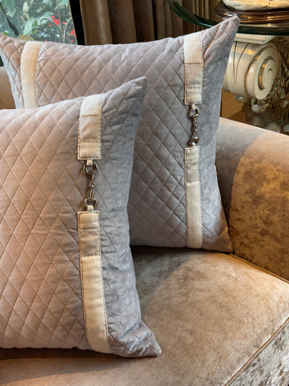 THE GREY DIAMOND BUCKLE CUSHION COVER