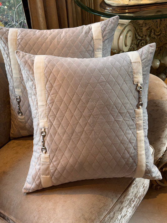 THE GREY DIAMOND BUCKLE CUSHION COVER