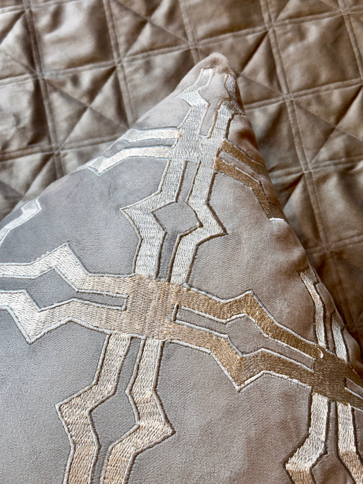 THE GREY MERKABA CUSHION COVER