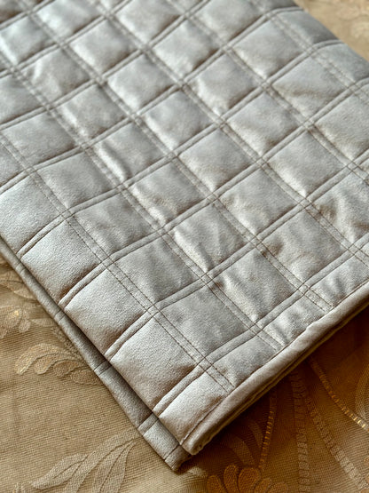 THE LIGHT GREY CHECKER BED RUNNER