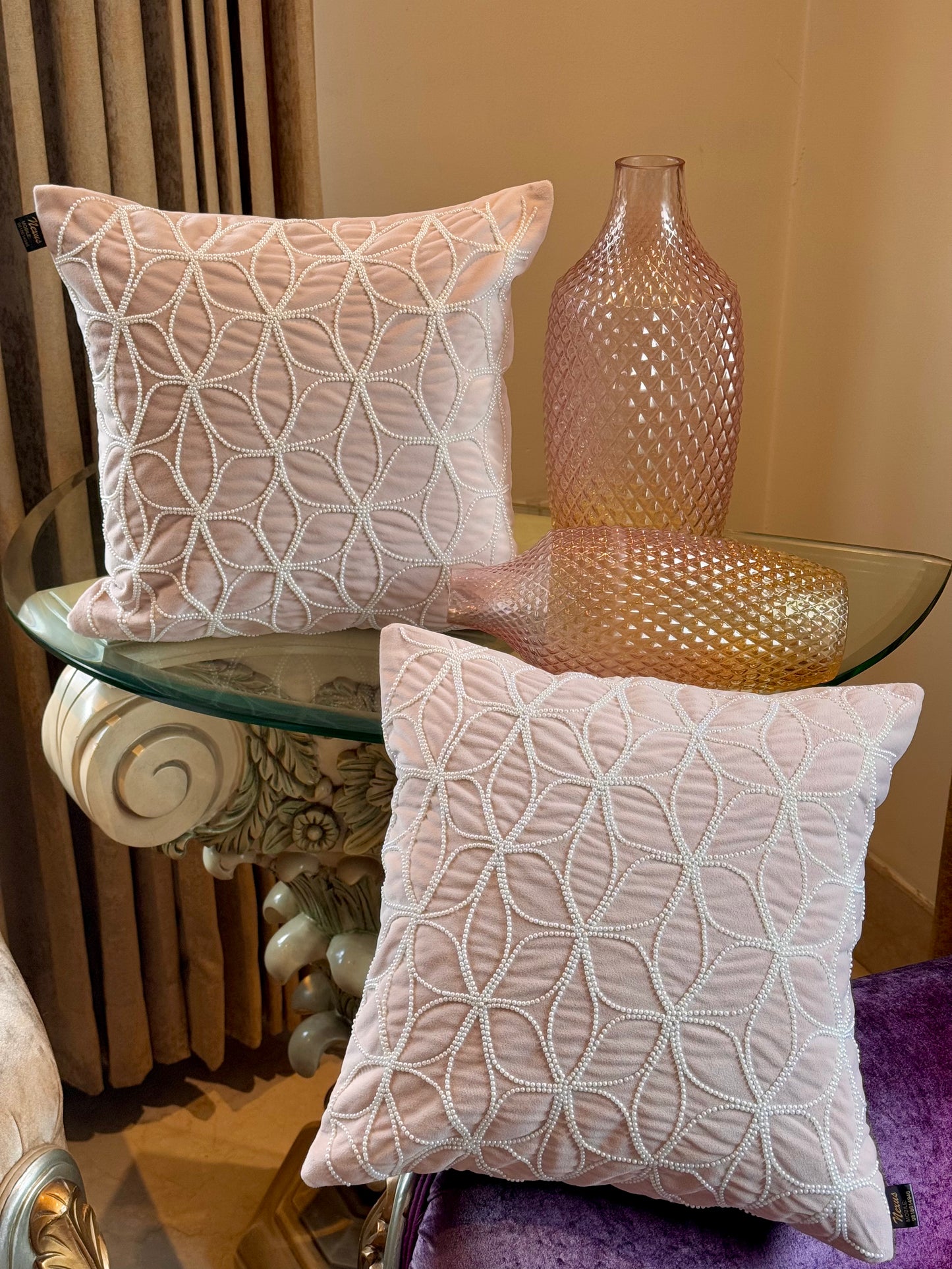 THE BLUSH PINK FLORET CUSHION