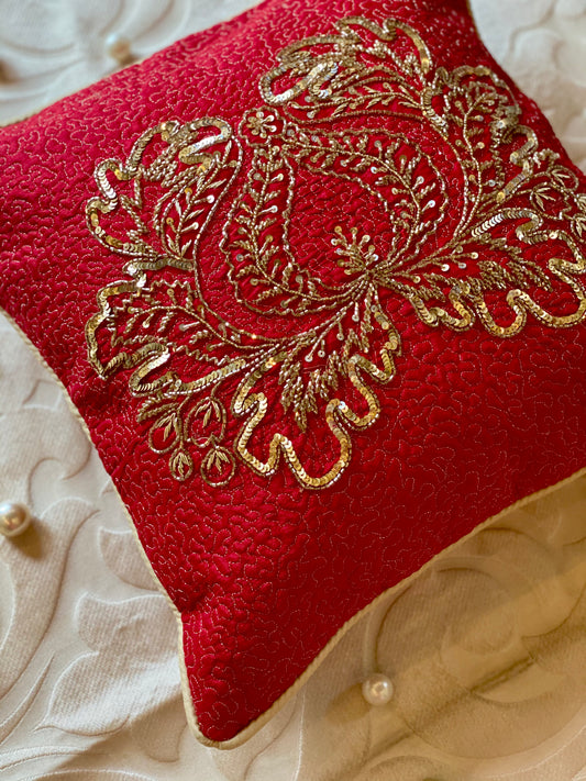 THE RED LOTUS CUSHION COVER