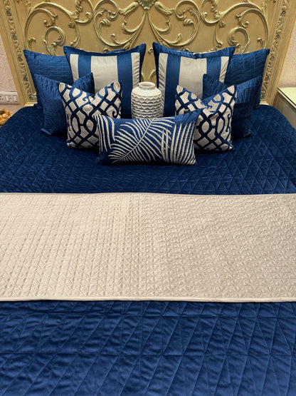 THE BLUE PALM LEAF BEDDING SET