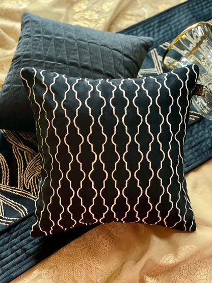 The Black Zari Cushion