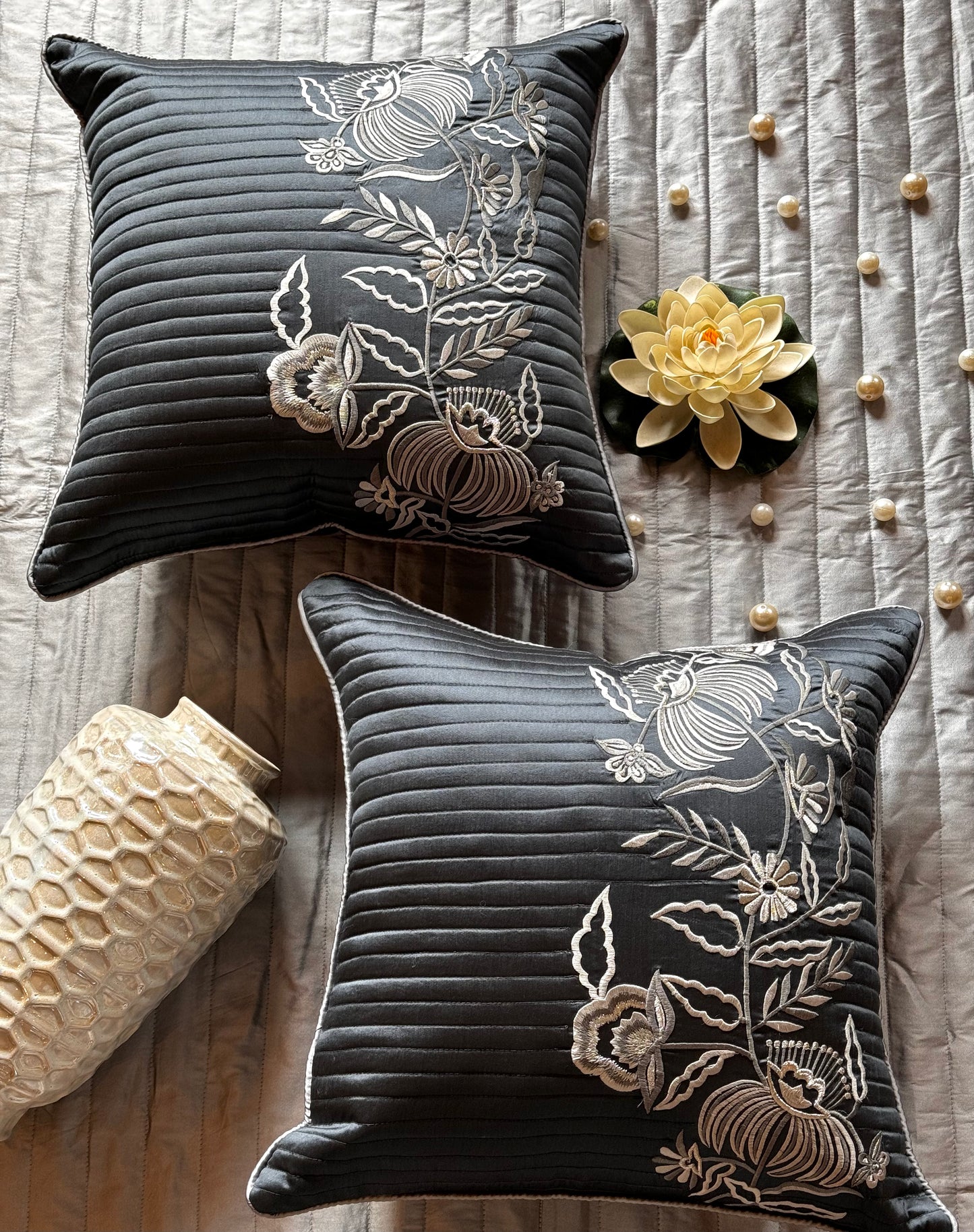 THE GREY ORCHID CUSHION COVER