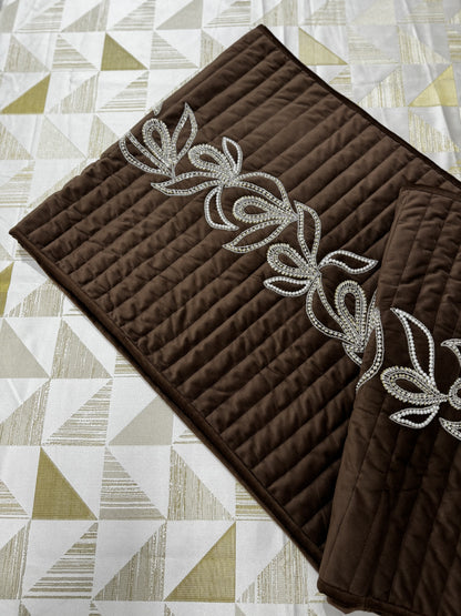 THE CHOCOLATE BROWN CRYSTAL BED RUNNER