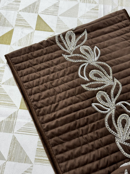 THE CHOCOLATE BROWN CRYSTAL BED RUNNER