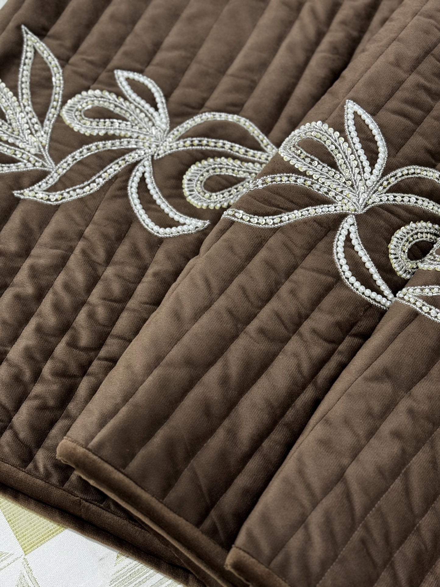 THE CHOCOLATE BROWN CRYSTAL BED RUNNER