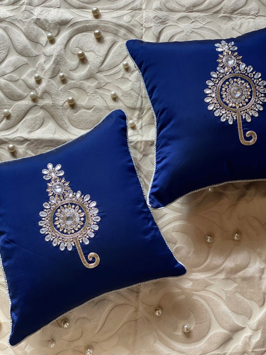 THE NAVY BLUE DROP CUSHION COVER