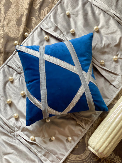 THE BLUE PATCHWORK CUSHION COVER