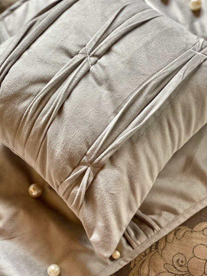 THE GREY PLEATED CUSHION COVER