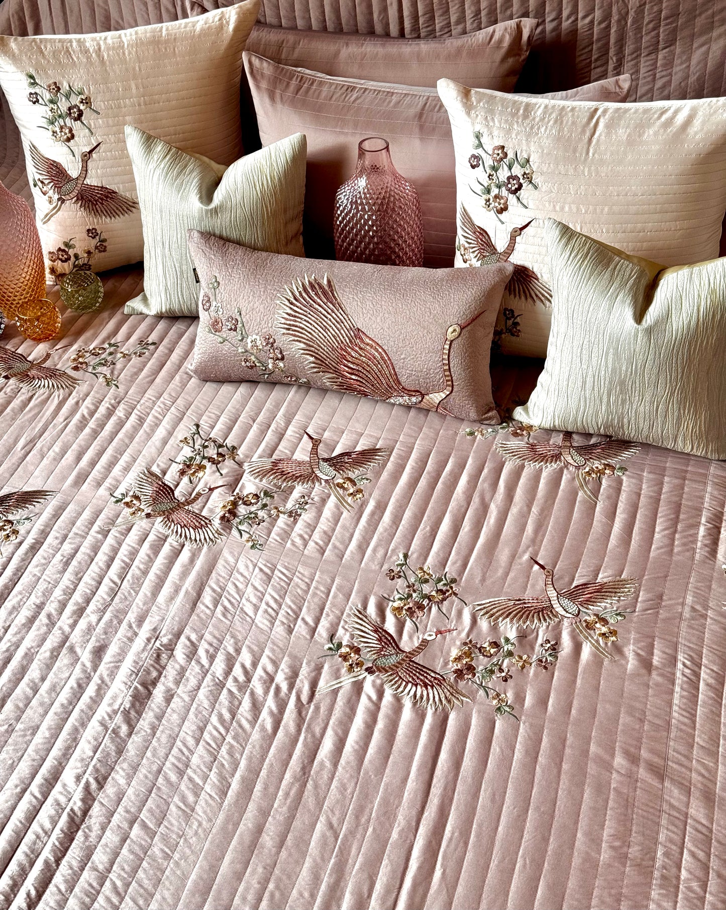 THE BLUSH FERN BIRD BEDDING SET