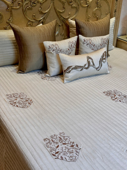 THE EMB. BEIGE ELLA BEDDING SET