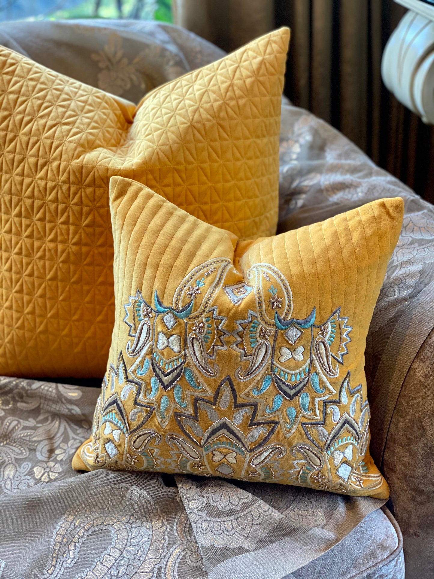 THE YELLOW TRIBE CUSHION COVER