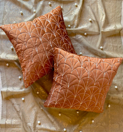 THE RUST SHELL EMB. CUSHION COVER