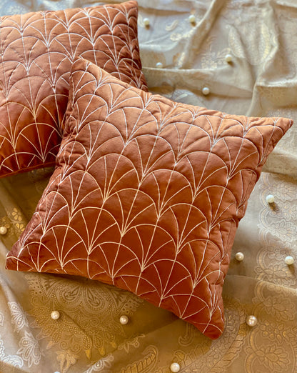 THE RUST SHELL EMB. CUSHION COVER