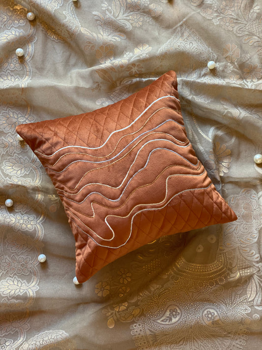 RUST SUEDE BLAZE CUSHION COVER