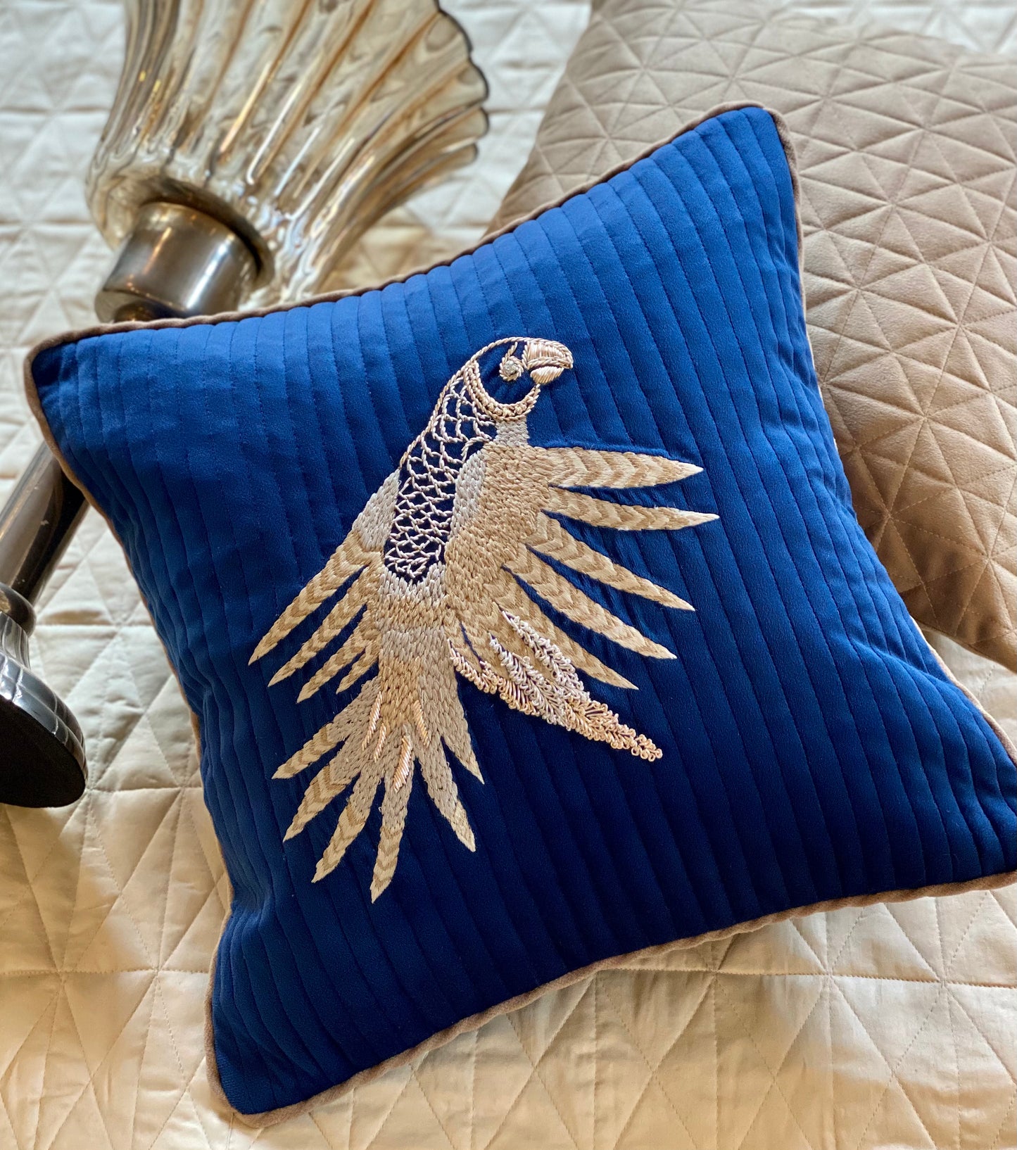 THE BLUE BIRD CUSHION COVER