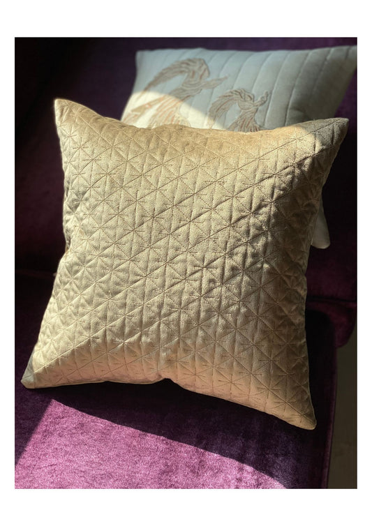 THE MOCHA SUEDE QUILTED CUSHION COVER