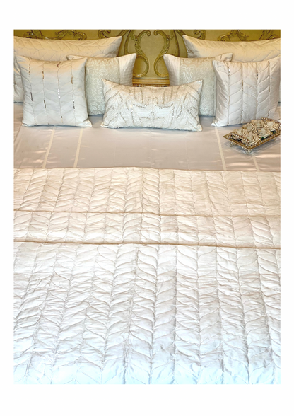 Moonstone Quilt & Satin sheet bedding Set