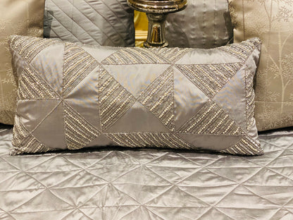 Silver flutter quilted bedding set