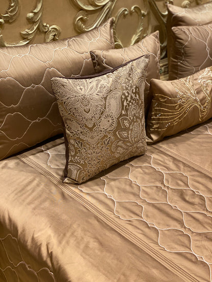 The Earthy Lotus Quilted Bedding Set