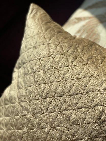 THE MOCHA SUEDE QUILTED CUSHION COVER