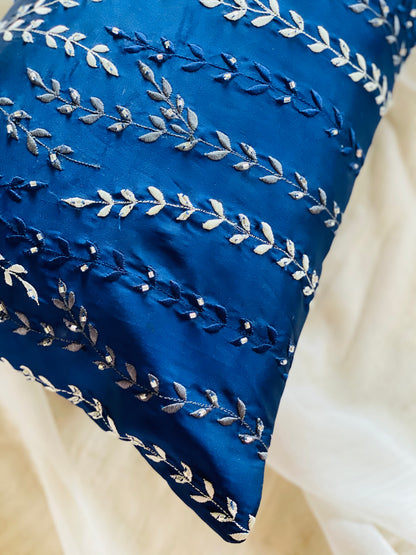 The Royal Blue embroidered lumbar cover