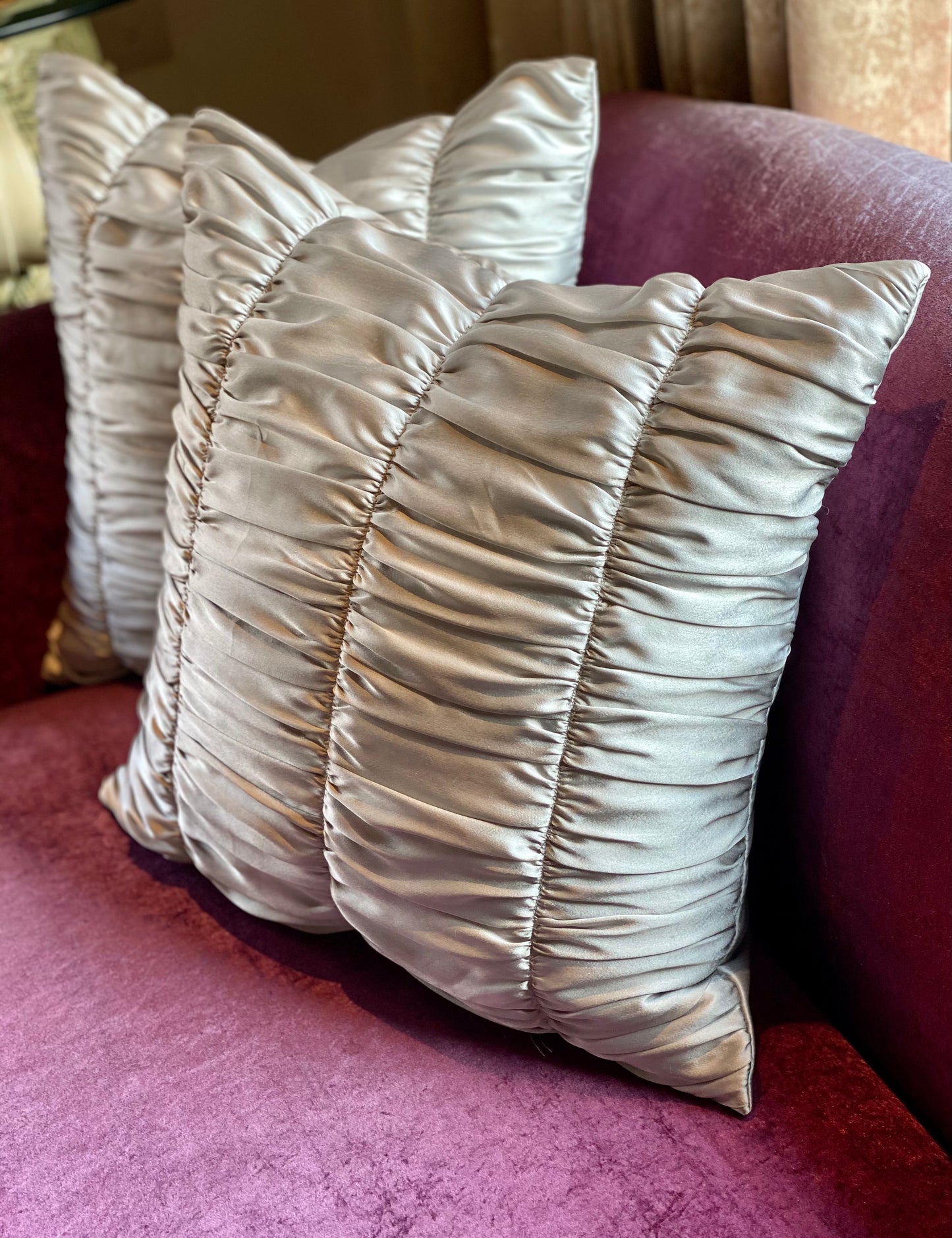 The silver pleat cushion covers