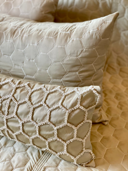 Ivory Honeycomb Quilted Bedding Set