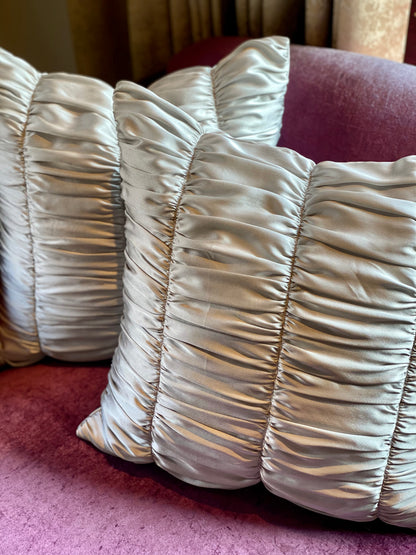 The silver pleat cushion covers