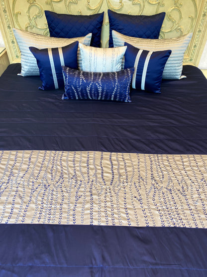 Royal Blue Embroidered Bedding Set