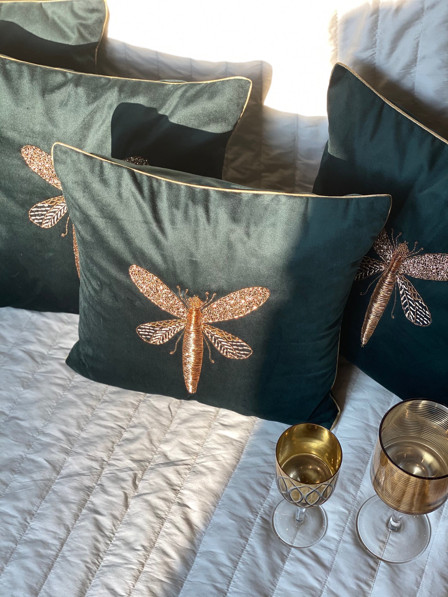 The Dragonfly Suede Cushion Covers