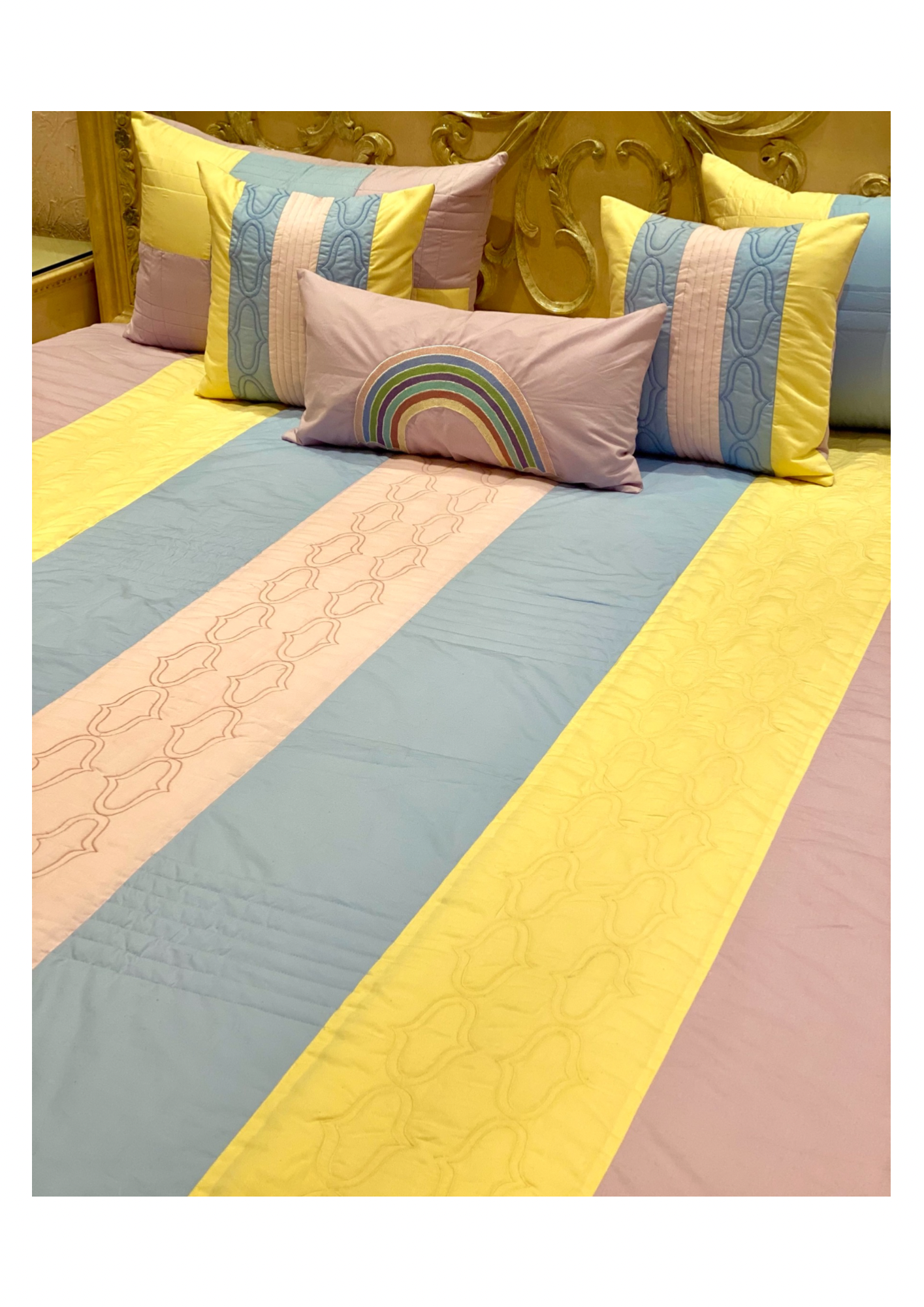 The Rainbow Quilted Bedding Set