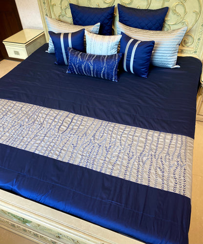 Royal Blue Embroidered Bedding Set