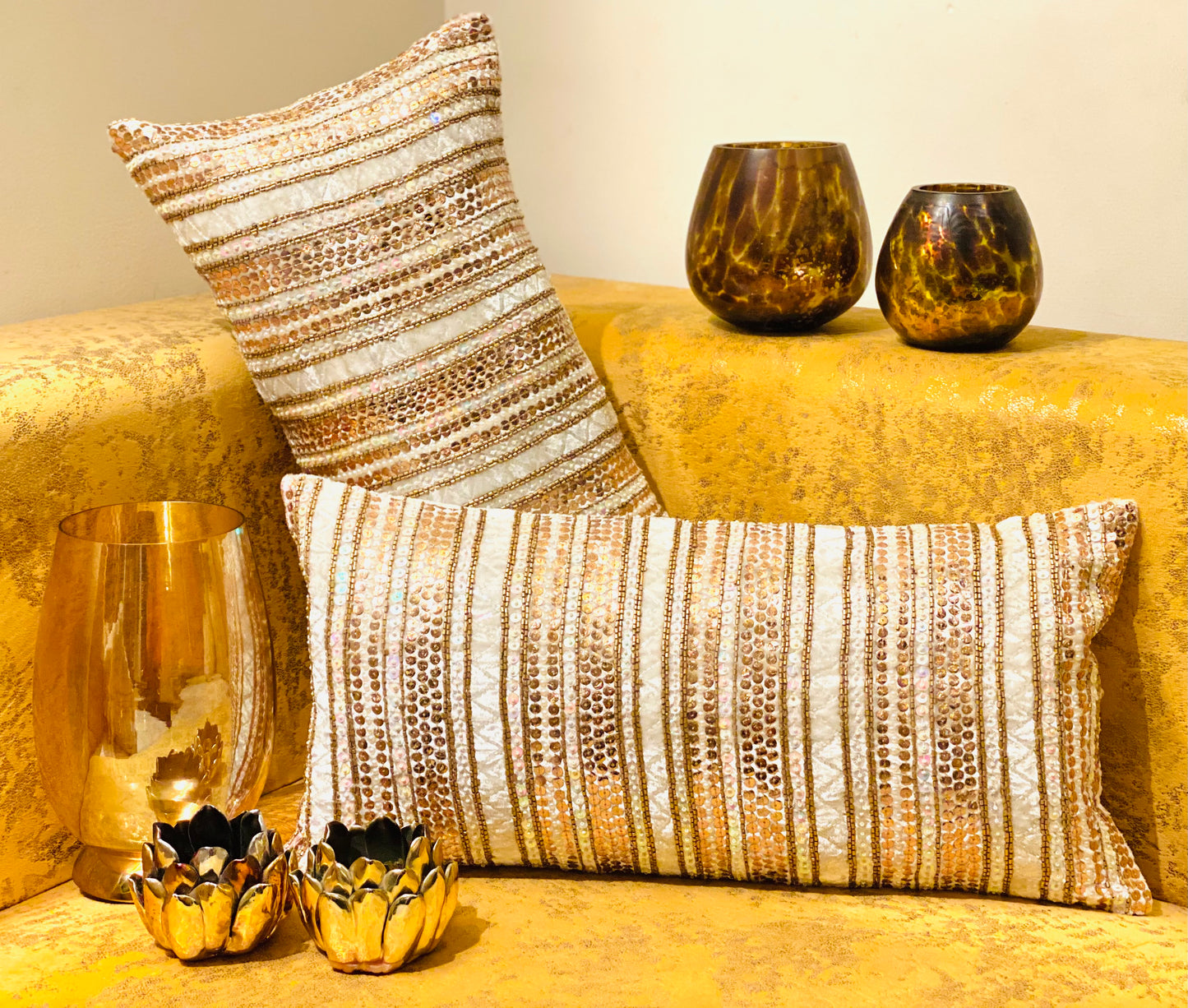 Gold Dynasty Velvet Throw pillow