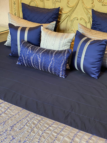 Royal Blue Embroidered Bedding Set