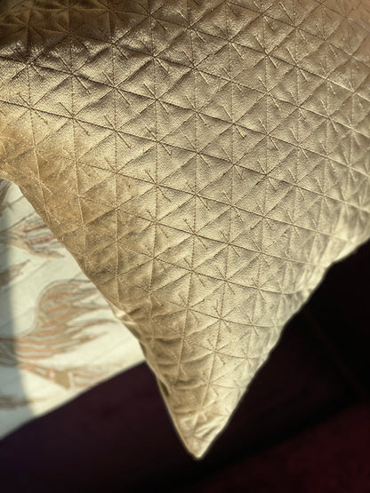 THE MOCHA SUEDE QUILTED CUSHION COVER