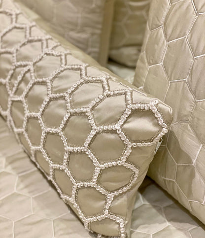 Ivory Honeycomb Quilted Bedding Set