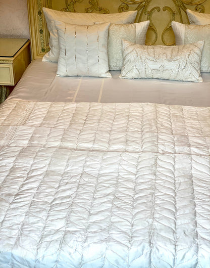 Moonstone Quilt & Satin sheet bedding Set