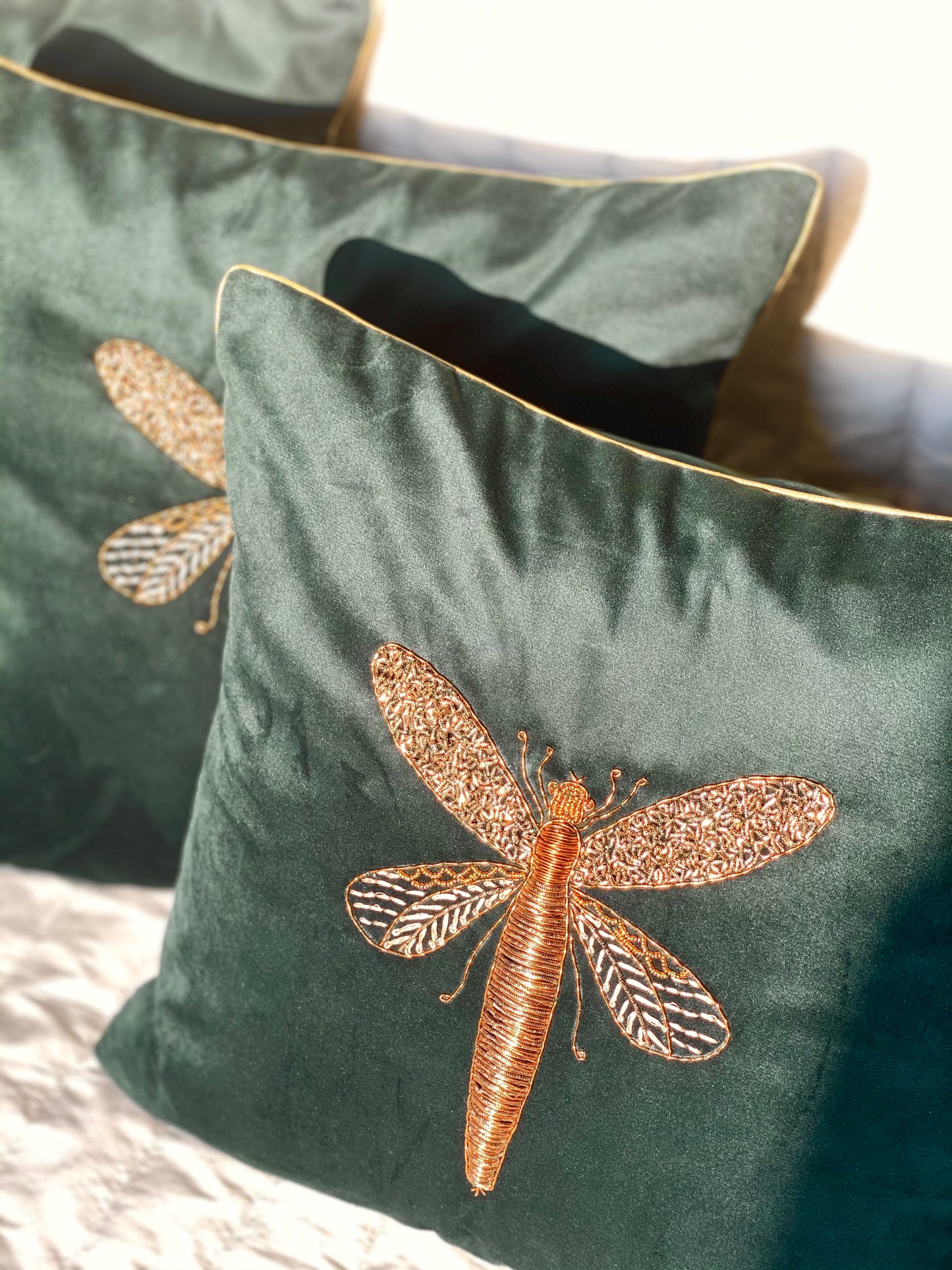 The Dragonfly Suede Cushion Covers